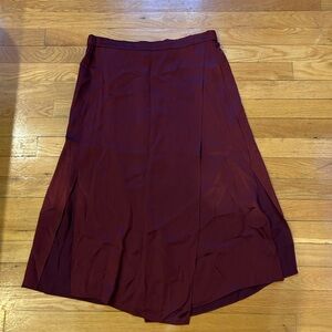 Vince Deep Red A-Line Skirt